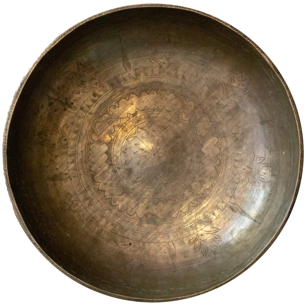Vintage Hand Etched Swat Valley Brass Bowl - 8 – HEIRLOOM