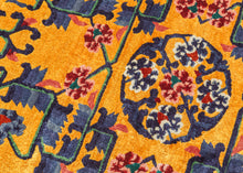 Blue & Yellow Silk Tianjin Rug - 4’ x 7’1