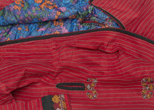 Red and Black Striped Turkmen Robe  - 3’5 x 4’8