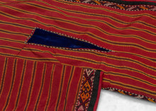 Red and Yellow Striped Turkmen Robe  - 3’5 x 4’5