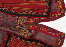 Red and Yellow Striped Turkmen Robe  - 3’5 x 4’5