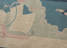 Boat Scene Chinese Deco Rug - 2'4 x 5'