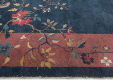 HOLD - Mauve and Navy Deco Rug - 9'3 x 11'6