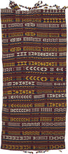 Northern Afghanistan Jajim white attained by using cotton. The stripes are rendered with both stepped and serrated edges.&nbsp; This very versatile textile can work as a rug, wall hanging, or throw. Initially intended for use in a tent as a divider, to cover belongings, as a sofreh, or likely all of these and more.