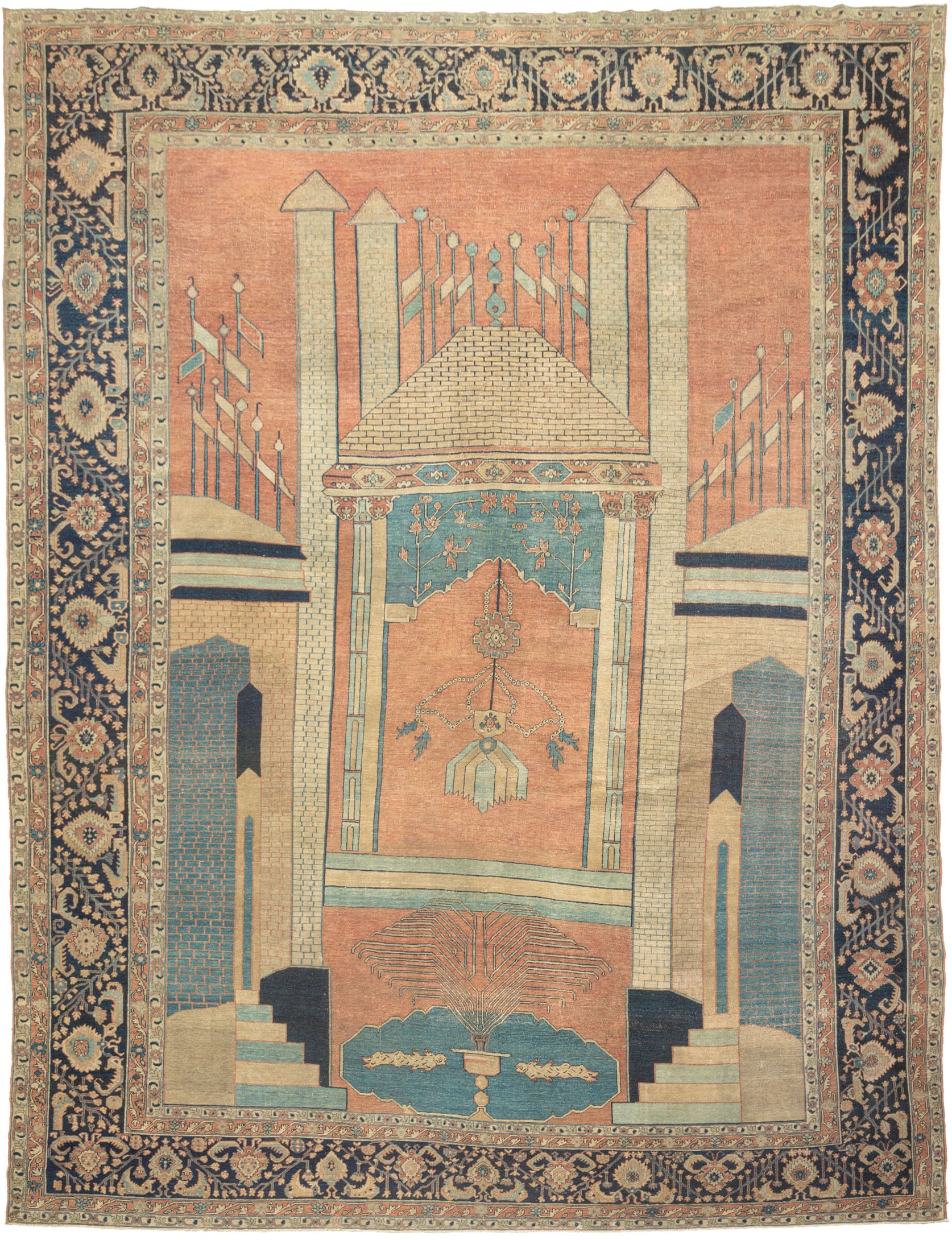 Architectural Hajji Jalili Tabriz Rug - 9’4 x 12'5