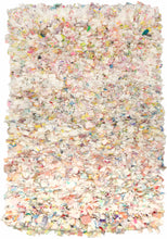 "Silk &amp; Cotton Rag Rug", 2024  Made using recycled fabrics, giving it a distinctive multicolor and shaggy pile. Much of the fabric used is silk and features minimal patterning giving it a soft and luxurious feel. This piece can be used on both sides. The cotton wefting on the back of the composition is structured into neat blocks of color offering an excellent foil to the shaggy front.&nbsp;