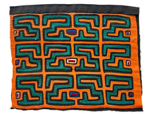 Vintage Mola cloth handmade by the Guna (previously spelled Kuna) people of the San Blas Islands.  Mola is a reverse appliqué technique, similar to the technique used in quilting but&nbsp;using multiple layers of different-colored cloth that are first sewn together before a design is created by cutting away different layers. These cloths are traditionally made in pairs to be worn on the front and back of women's blouses.  This Mola features a rooster. 