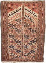 antique chodor yomud turkmen prayer rug rare