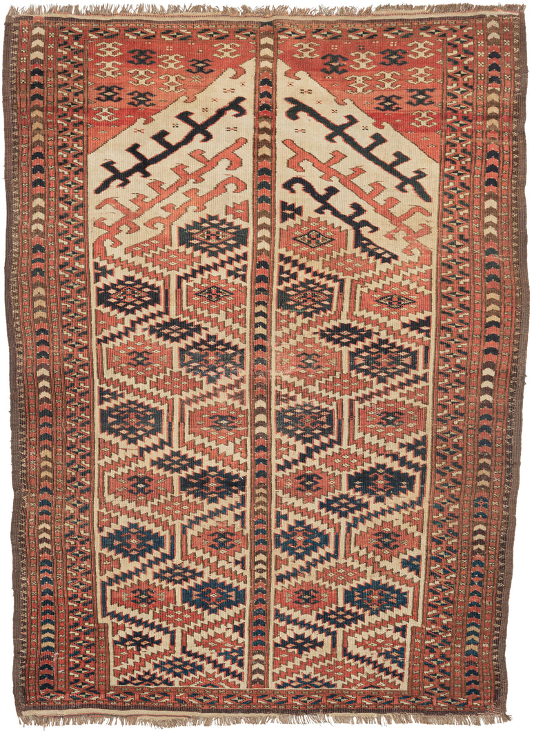 antique chodor yomud turkmen prayer rug rare