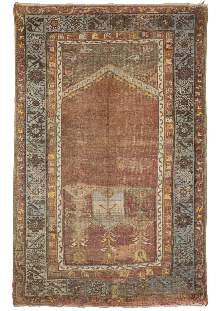 Antique Turkish Prayer Rug - 3'9 x 6'1