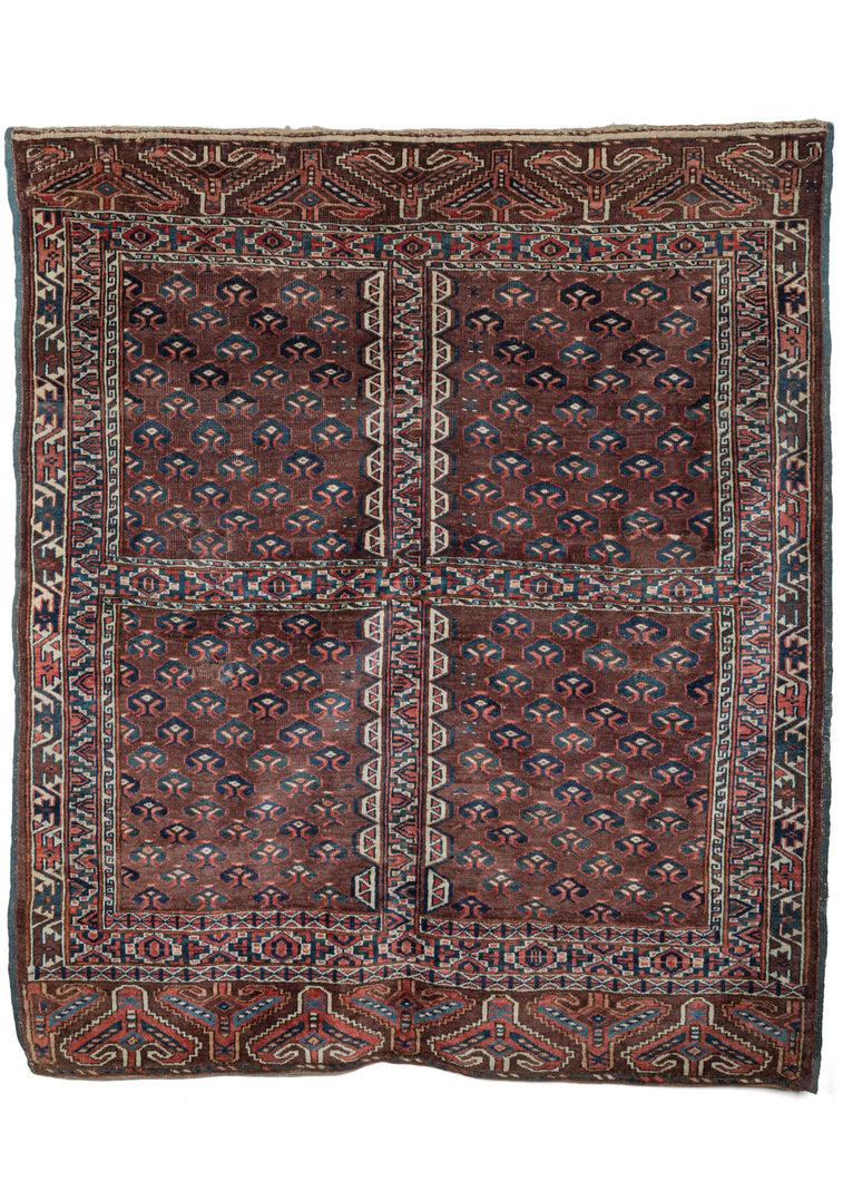 Turkmen Yomut Ensi Rug - 4'6 x 5