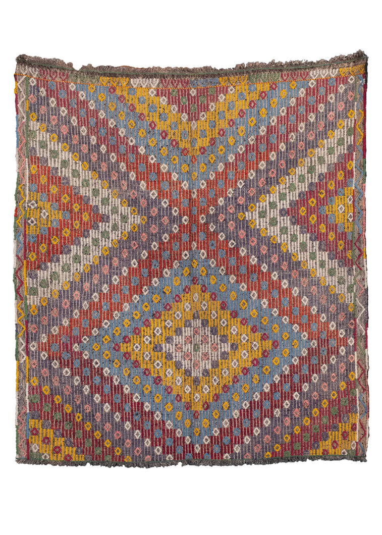 Turkish Sumac Cicim Kilim - 4'7 x 5'1