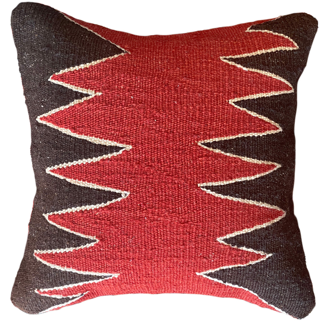 handwoven natural dyed madder red Turkish pillow