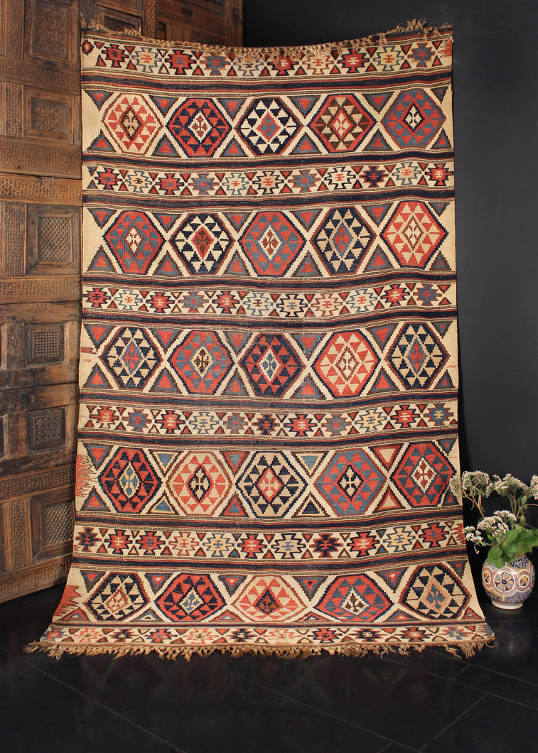 19th c Shirvan Kilim - 4'9 x 8'4