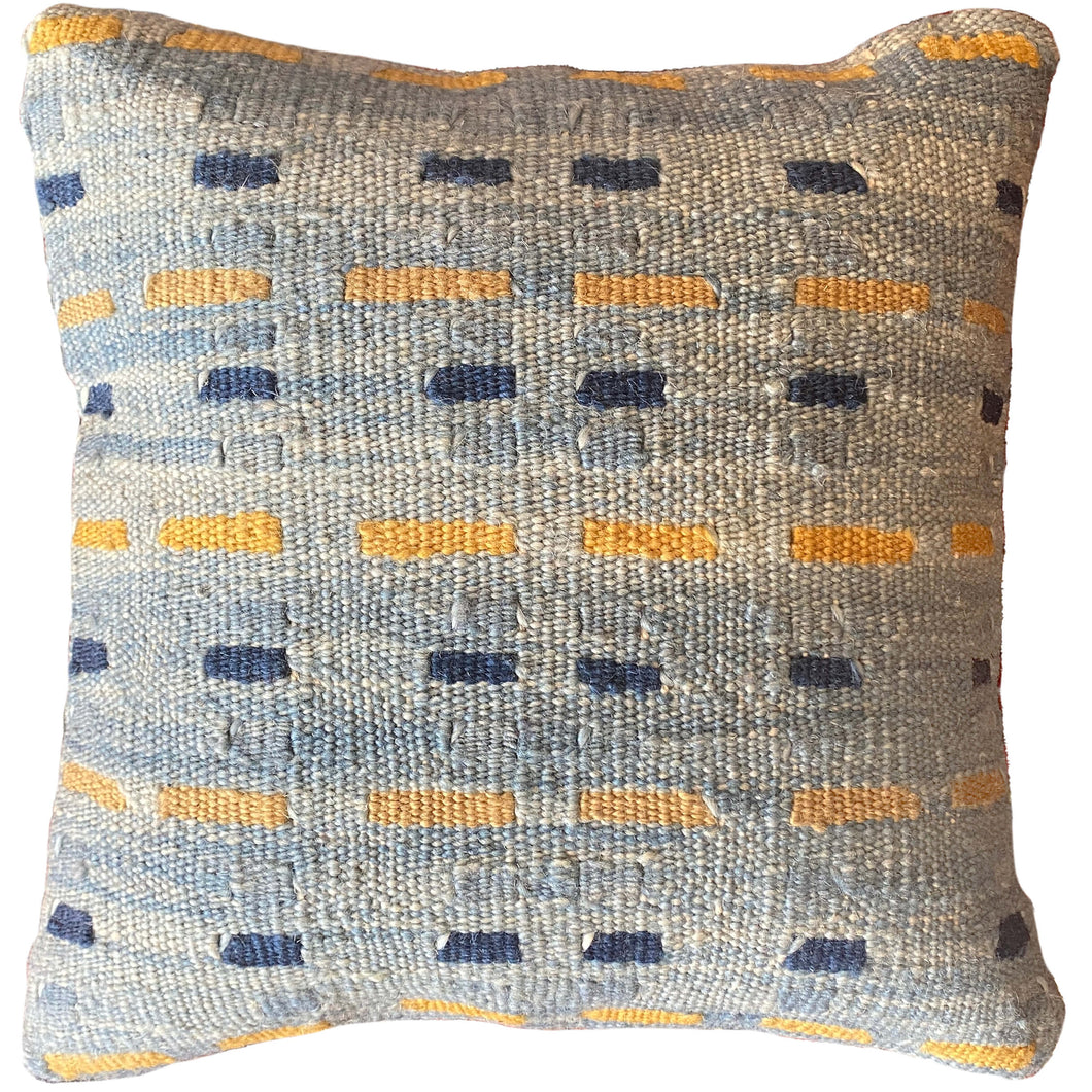 natural handwoven indigo dyed Turkish pillow